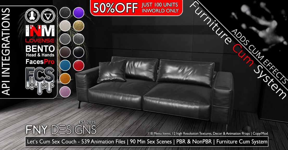 Limited Sale 50% Off the Let’s Cum Sex Couch – FNY Designs Mainstore Only
