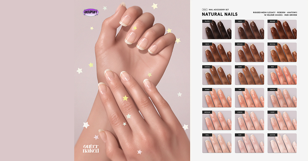 New Group Gift Natural Nails at Outernaked