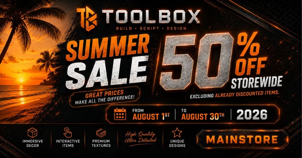 Toolbox Summer Sale – 50% Off Storewide