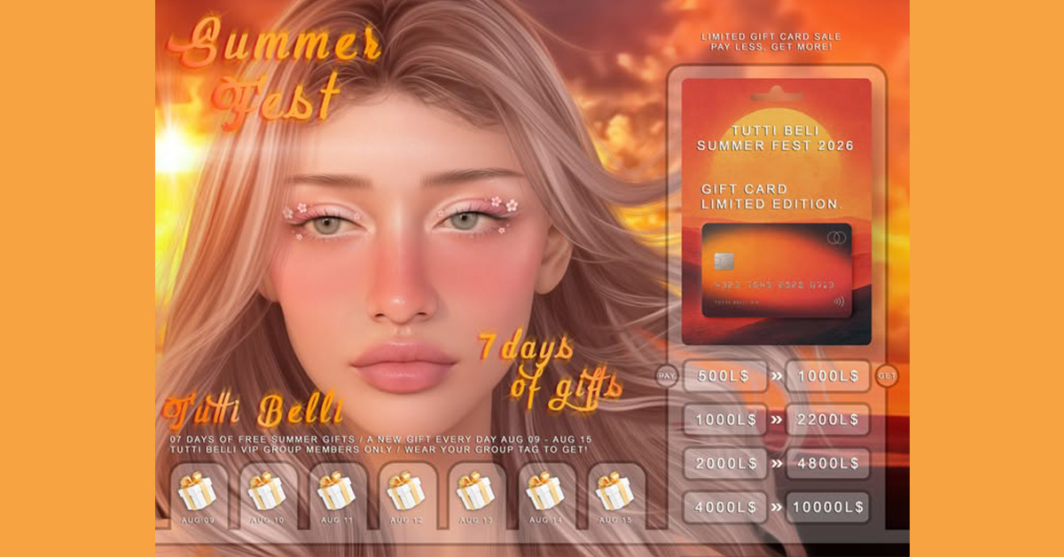 Tutti Belli Summer Fest for 7 Days of Gifts