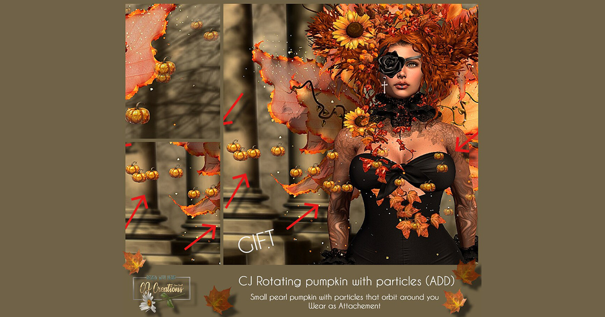 New Group Gift Rotating Pumpkin with Particles at CJ Creations