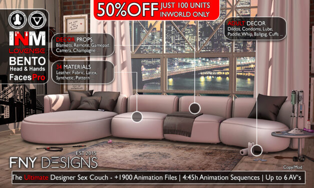 Limited Sale 50% Off The Ultimate Designer Sex Couch at FNY Designs