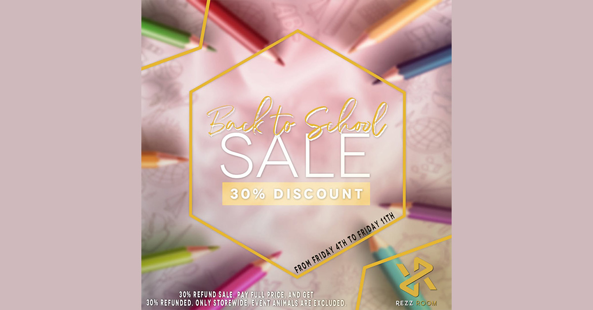 Rezz Room Back to School Sale – 30% Off at Mainstore!