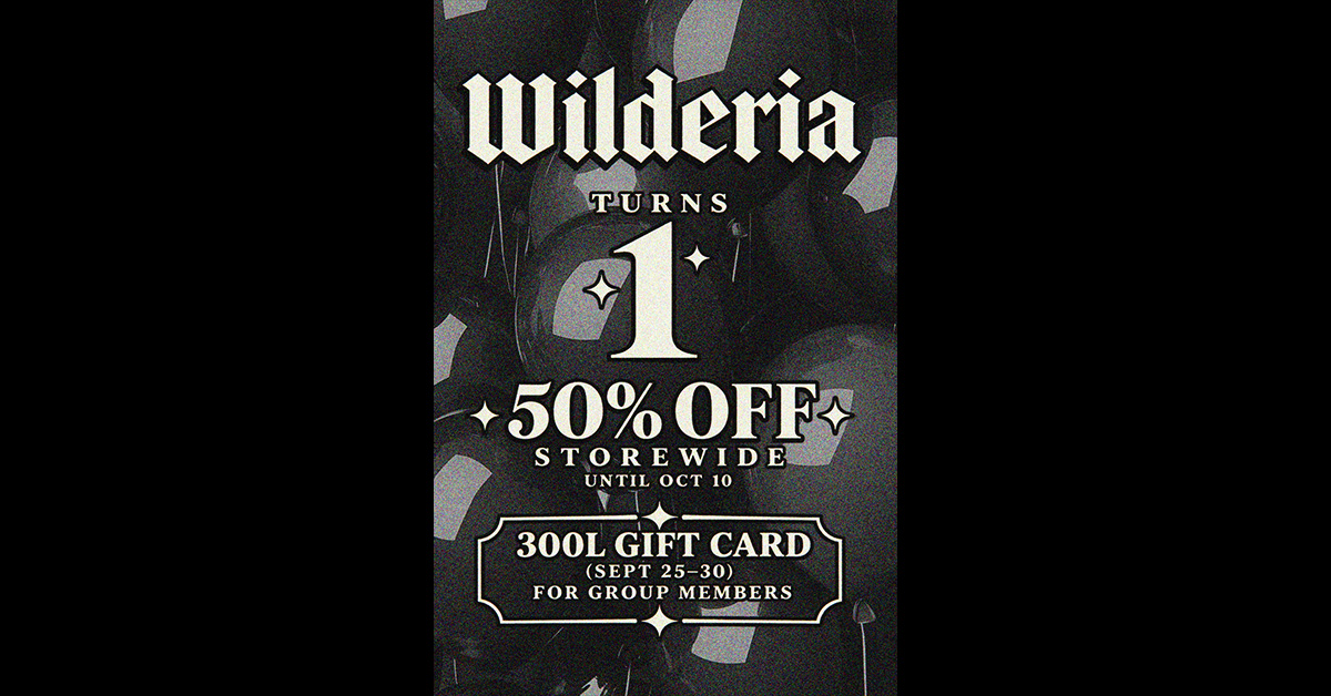 It’s Wilderia’s 1st Birthday and Sale – Save 50%!
