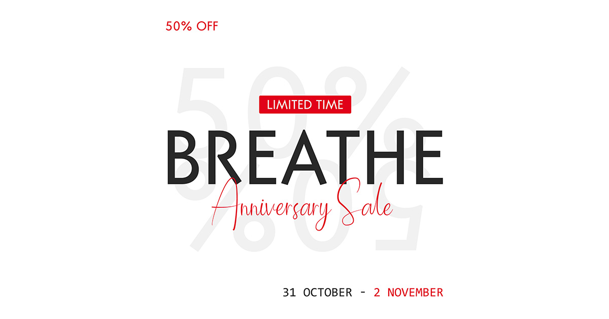 Breathe 12th Anniversary Sale – 50% Off Storewide